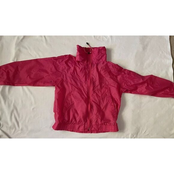 Hot Spices Womens Pink Nylon Windbreaker Jacket With Zip Front & Drawstring Coll - Picture 1 of 6